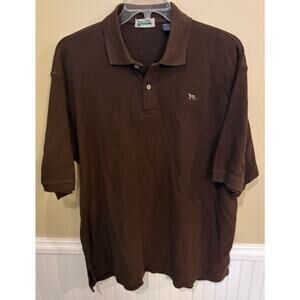 Stinson Mens XXL Brown Polo Short Sleeve Cotton Embroidered Dog Logo Collared